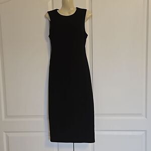 Zara Pencil Sleeveless Midi Dress Small Black